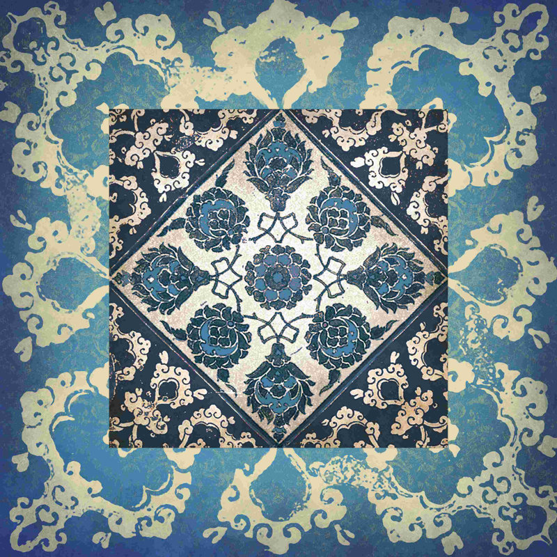 Nuances de bleu - impression sur toile tendue, H 36 po x l 36 po