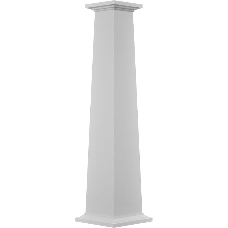 Ensemble de colonne carrée classique en PVC lisse lisse et standard Craftsman, H 60 po x l 19,63 po