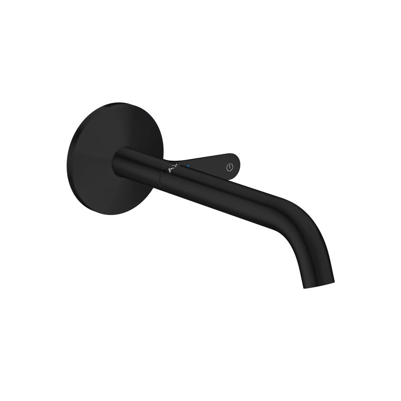 1.125" Height Wall Mounted Bathroom Sink Faucet, Matte Black