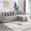 108.93", Modular L Shaped, Corduroy , Movable Footstool, Upgraded Handrails, Pillows, Bed - Converting Feature Upgrade Grey, Cup Holders, Making Function-1557889246