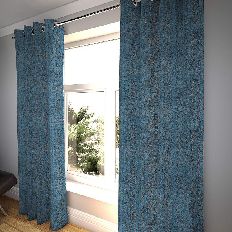 Arispe Room Darkening Curtain Pair, Denim Blue, 228 W x 228 D cm