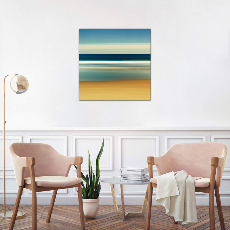 'Sea Stripes II' Graphic Art Print on Wrapped Canvas, 93.98 cm H x 93.98 cm W x 3.175 cm D