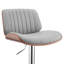 Tabouret de bar réglable en similicuir gris et acier noir-436392277