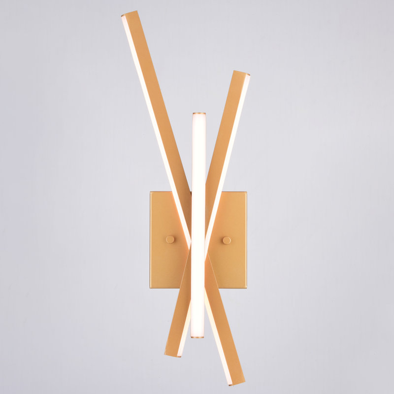 Barcelo Steel LED Armed Sconce, Gold