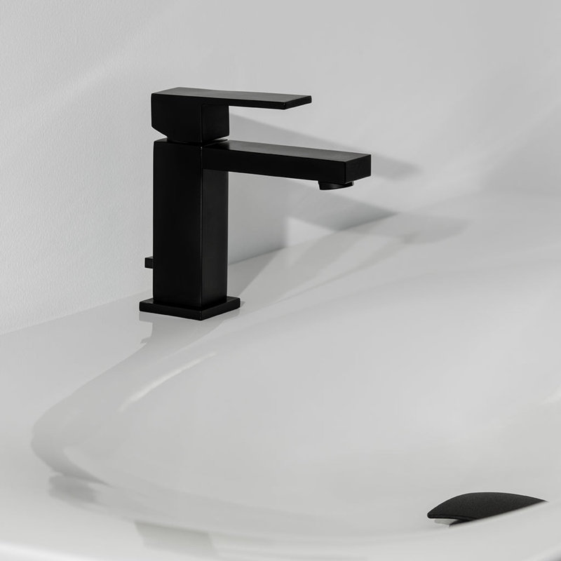 Devon Bathroom Faucet - Single Hole - 6" Brass, Matt Black