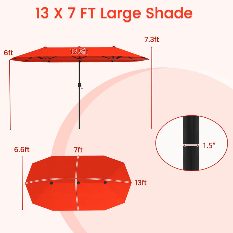Parasol de marché pour table 13 po, Orange