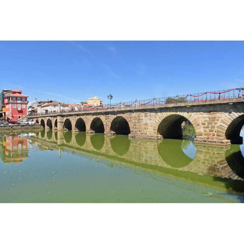 Roman Bridge Of Chaves by Curtoicurto - Wrapped Canvas Print, 30cm H x 46cm W