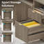 150CM Fluted Executive Desks with 2 Open Compartments, File and Storage Drawers, Computer Writing Desk with Keyboard Tray-422683702