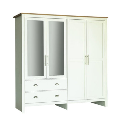 Abhiram 4 Door Manufactured Wood Wardrobe