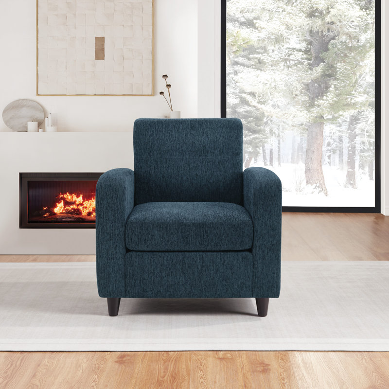 Fauteuil capitonné large de 30 po Pippen, Tissu indigo
