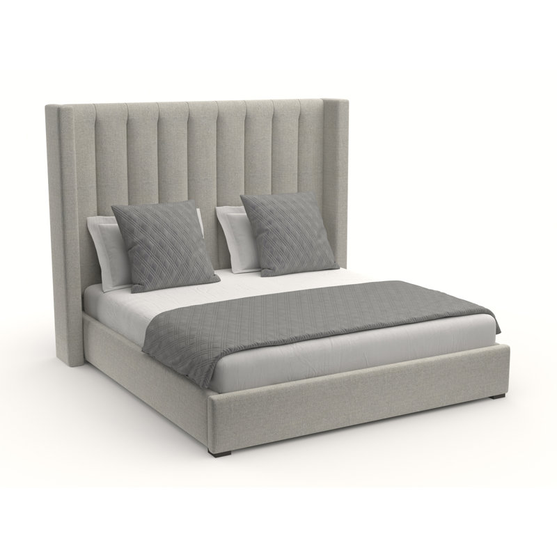 Lit tapissier standard à profil bas Esparto, Revolution® gris, Très grand (moyen)