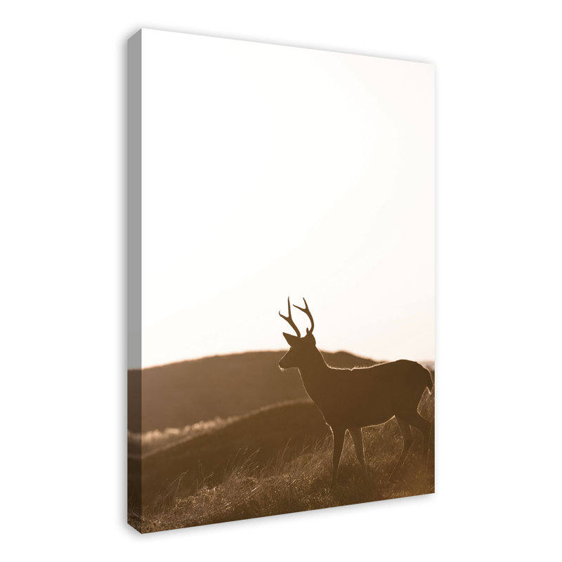 Morning Deer - imprimé, H 36 po x l 24 po x P 1,25 po, Toile tendue