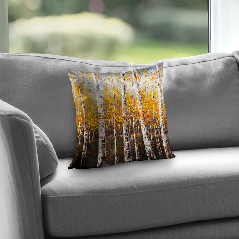 Birches by sunny day - Trees Landscapes Poly Twill Throw