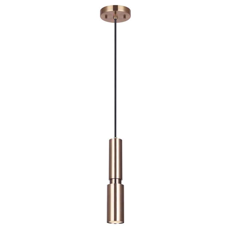 Luminaire suspendu cylindrique 1 lumière Yvonda, Or