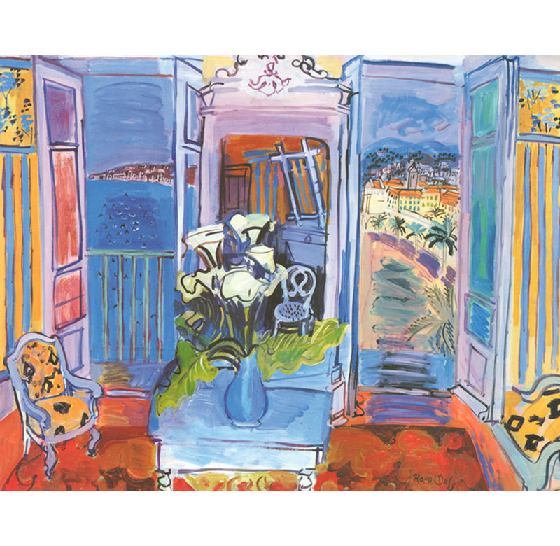 Intérieur avec fenêtre ouverte, H 19 po x l 24 po