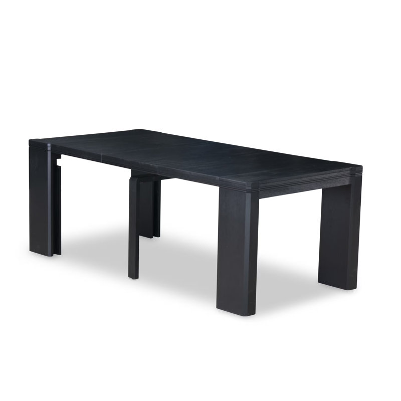 Ensemble de table de salle à manger 13 pièces Modern Xtenczar, table rectangulaire et 12 chaises empilables en tissu de lin noir, finition noire brossée