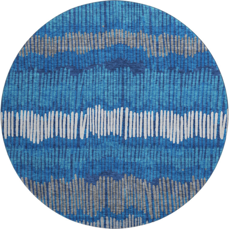 Premium Machine Washable Prisco Navy Rug