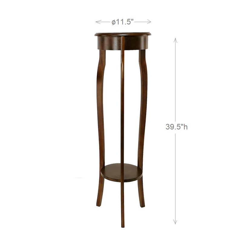 Solid Wood End Table, 39.5" H x 11.5" W x 11.5" D