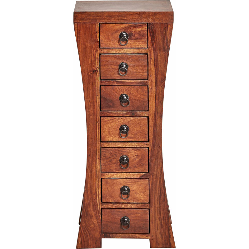 Adya Solid Wood 35cm W 7 - Drawer Chest of Drawers, Brown