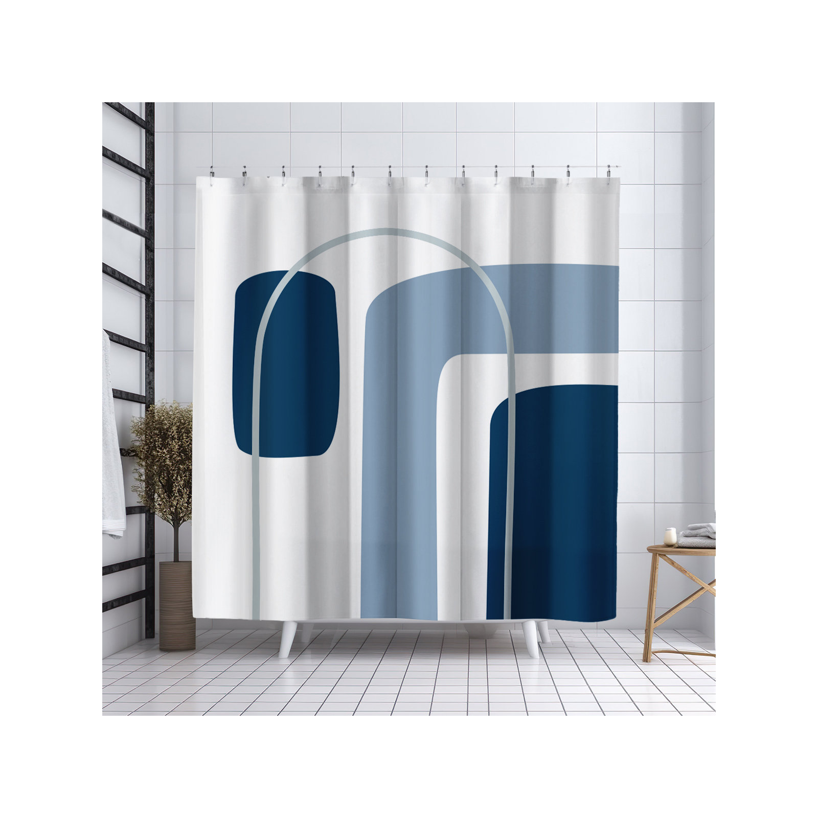 Hagan Polyester Shower Curtain, Slate