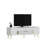 Catena Modern Glam TV Stand, White & Gold, 59.1 x 19.0 x 11.6 inches | 100% Melamine Coated Particle Board, Wall-Mountable Design, Elegant Striped | Perfect for Living Room & Entertainment Spaces, Durable & Stylish-108199906
