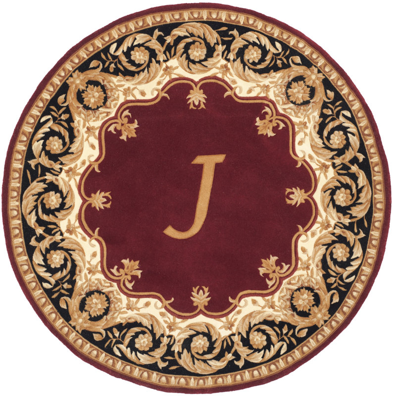 Lenora Hand Tufted Wool Pile Oriental Rug, Round 6', J