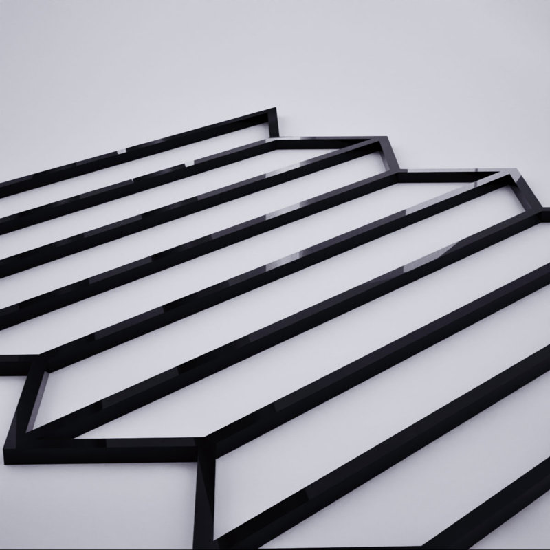 Panneaux muraux décoratifs en acrylique Conroe, très petit, l 7 3/8 po x H 7 3/8 po x T 1/8 po, noir, Noir
