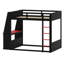 Lit superposé de jeu avec bureau, tablettes de rangement, ports USB et éclairage DEL-2055662326