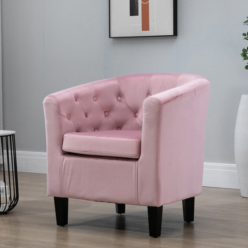 Tarbes Velvet Barrel Chair, Lilac