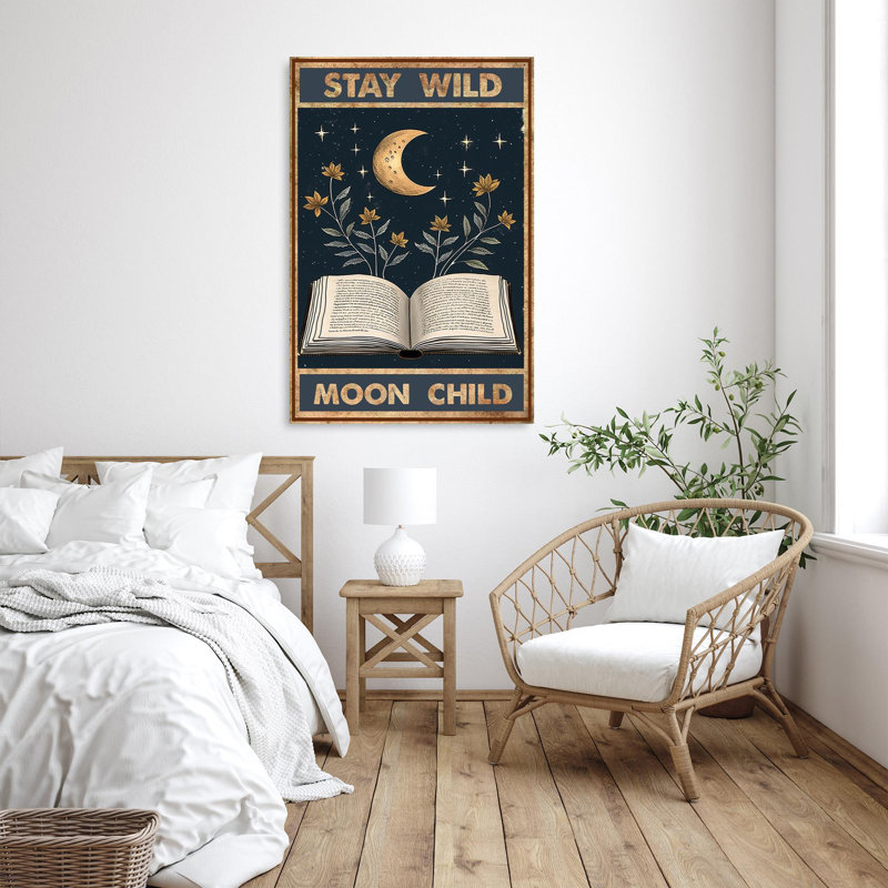 «Book Stay Wild Moon Child», impression sur toile, H 36 po x l 24 po x P 1,25 po