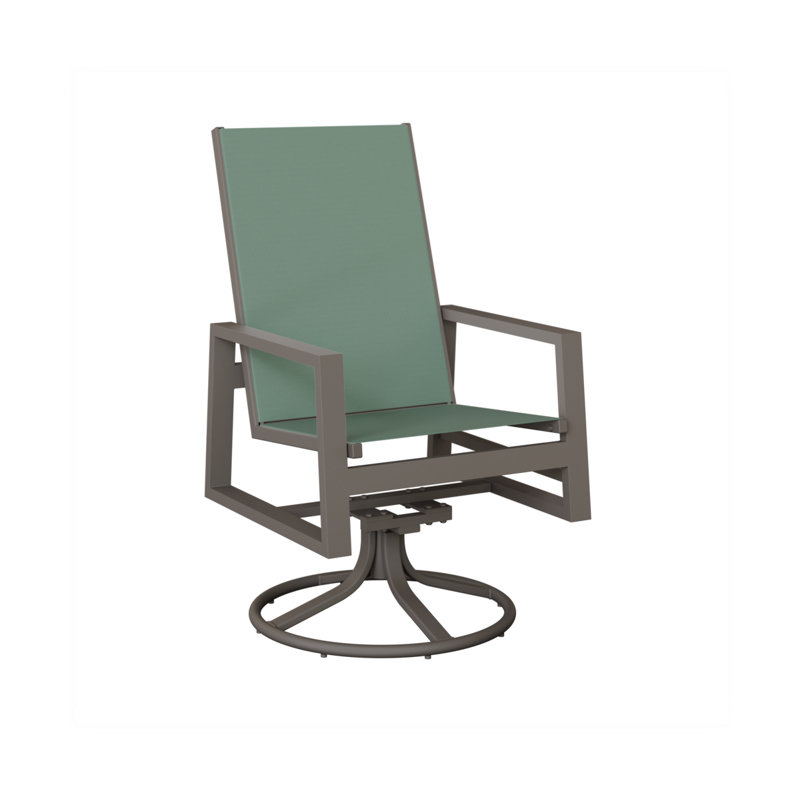 Chaise berçante berçante en aluminium graphite à haut dossier Berlin, Bleu sauge, Aluminium graphite