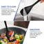 Silicone Kitchen Utensil Set - 12 Piece With Holder,  Black