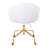 Gold Metal & White Faux Leather Contemporary/Glam Task Office Chair-224385260