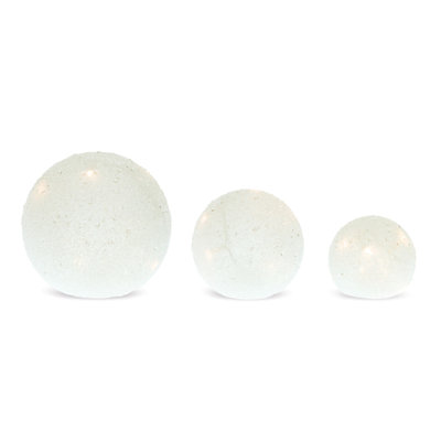 LED Frosted Snowball Globe (Set of 3)