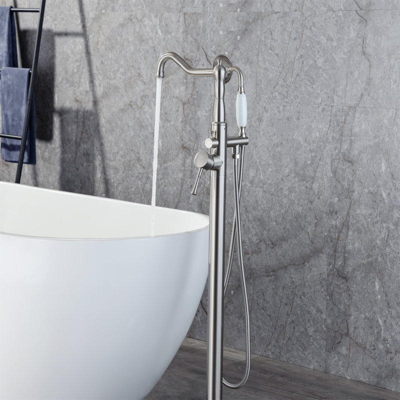 Floor Tub Filler, Silver