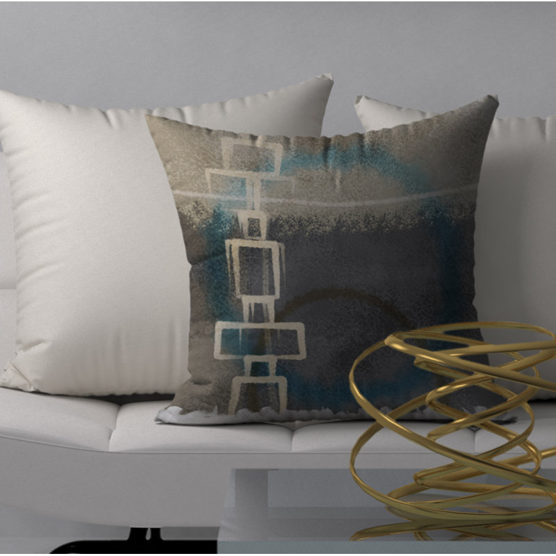 Abstract Reversible Throw Pillow, 18" x 18"