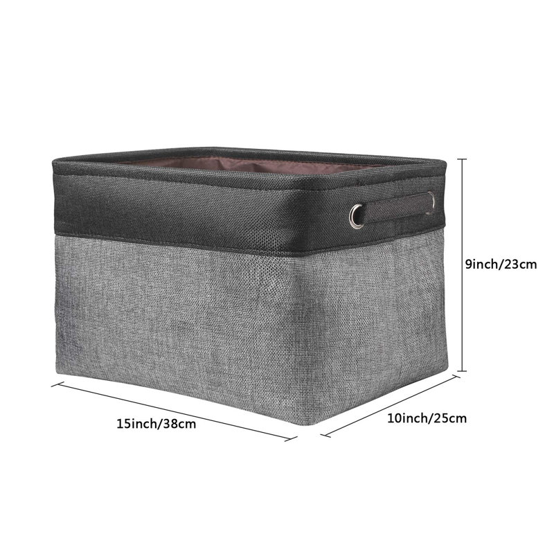 Ensemble de 3 paniers de rangement pliables - Gris anthracite, Noir / gris