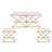 Nesting Coffee Table Set of 3, Faux Marble Top with Golden Frame