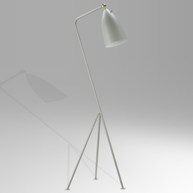 Lampe sur pied arquée 1 lumière Dupree Modern, Gris, Gris