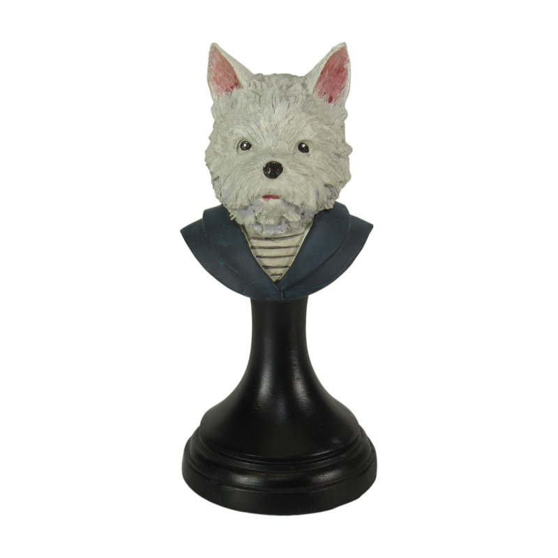 Westie en résine marin chien sur pied