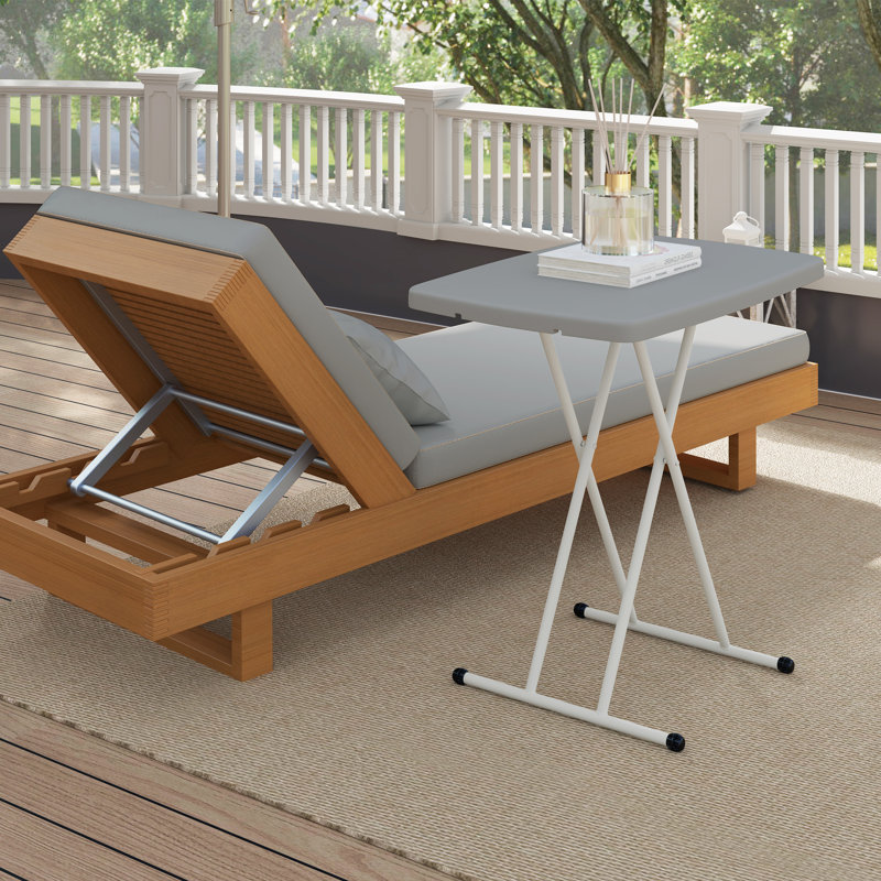 Rectangular Metal Folding Outdoor Side Table , 76cm cm W 50cm cm D, Charcoal grey