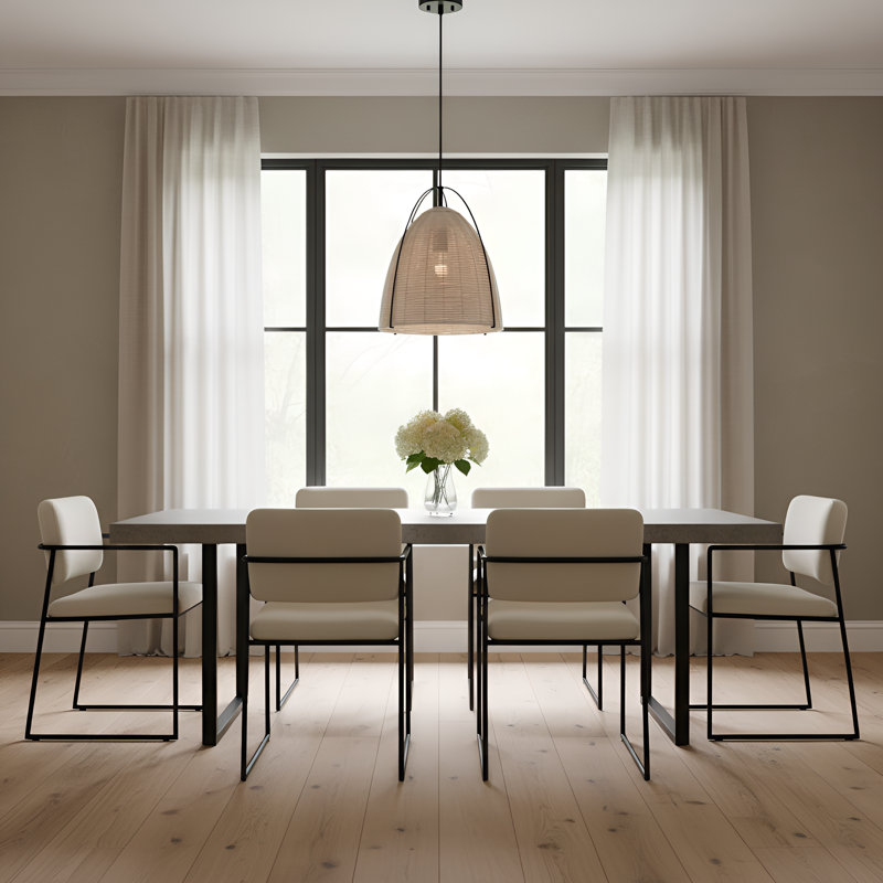 Luminaire suspendu Norman , Noir / Frêne, H 83 po x l 13,375 po x P 13,375 po