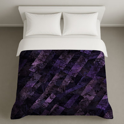 Housses de couette à motif géométrique mauve