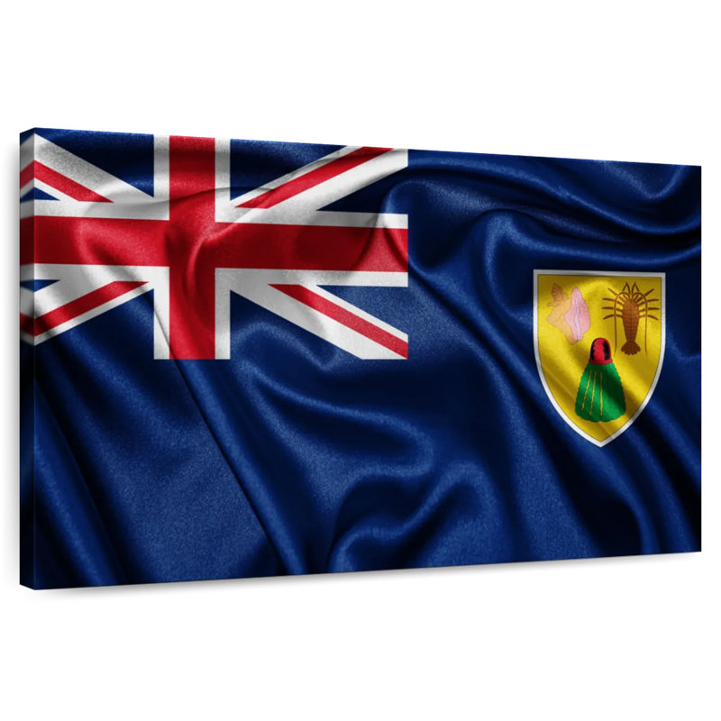 Borges Satin Turks And Caicos Flag, 26" H x 39" W