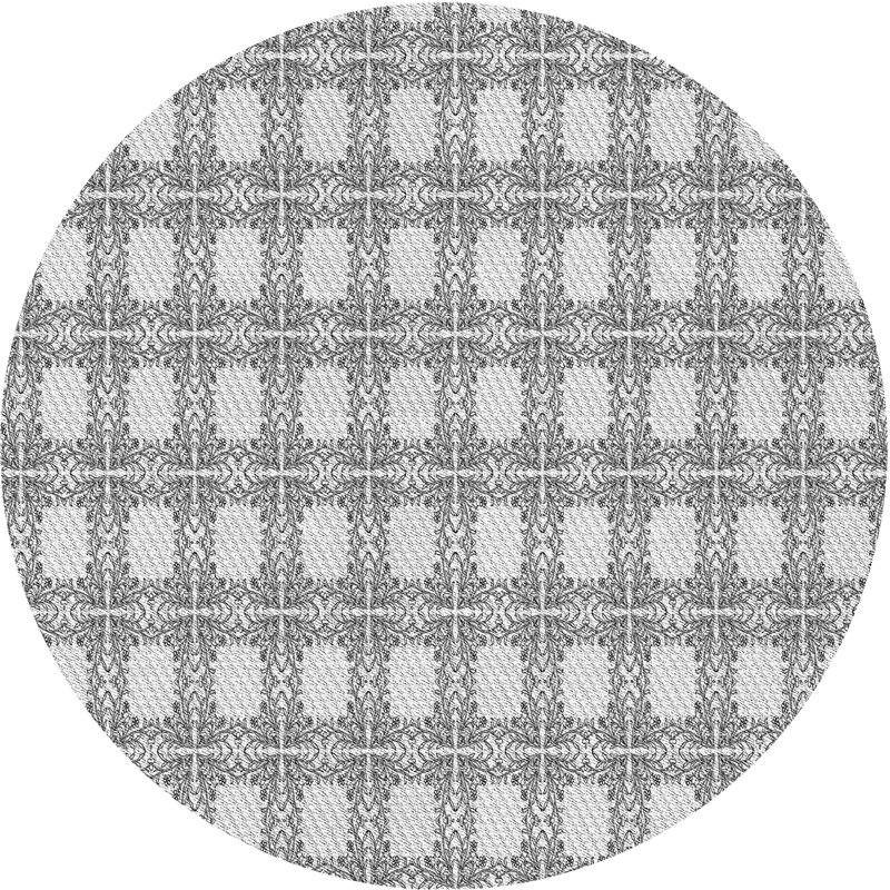 Wool Geometric Indoor Rug, Round 6'