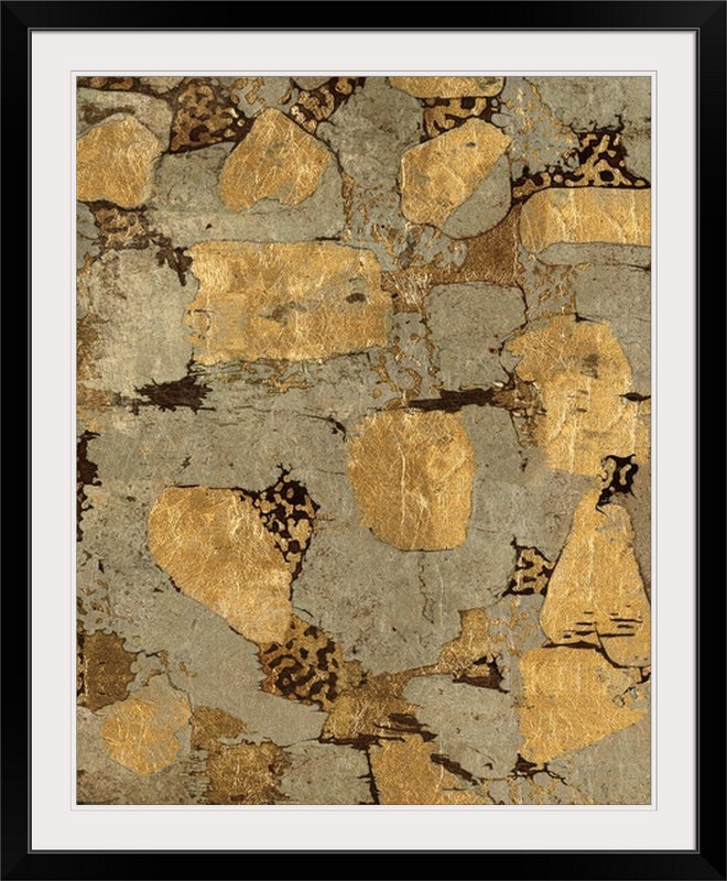 « i », impression Gilded Stone Gold, Cadre noir, H 23 po x l 20 po x P 1 po