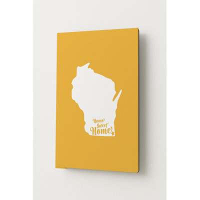 Home Sweet Milwaukee — Wisconsin State Silhouette — Portrait Metal Wall Art