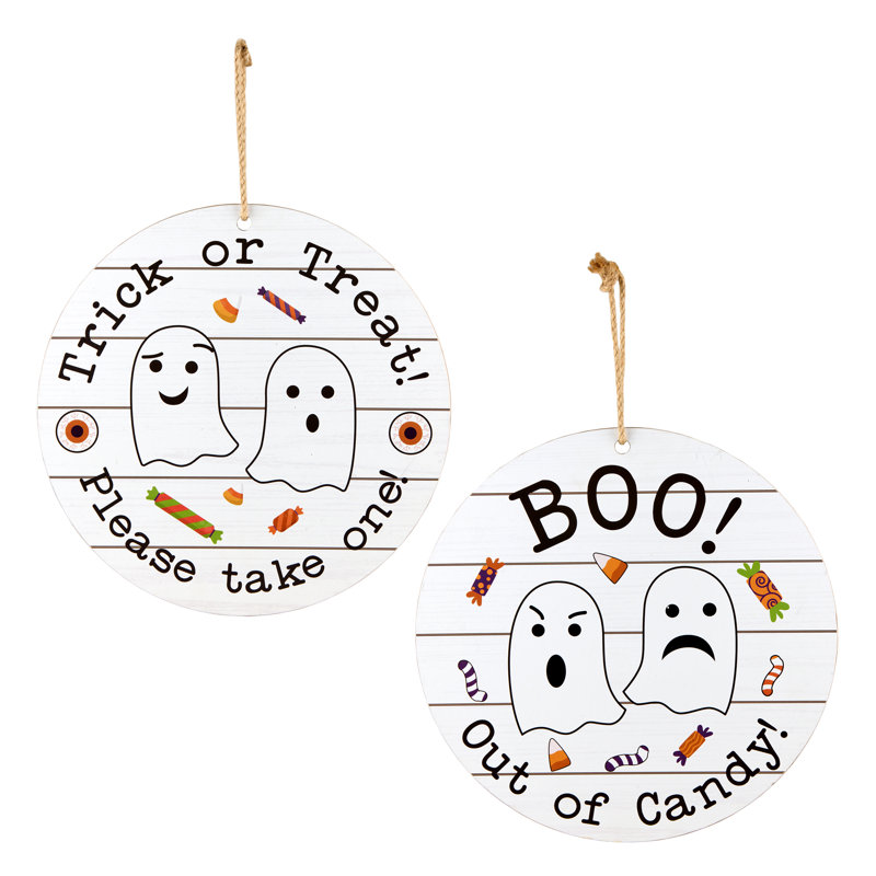 The Holiday Aisle® 12 po Signe d'Halloween à double face