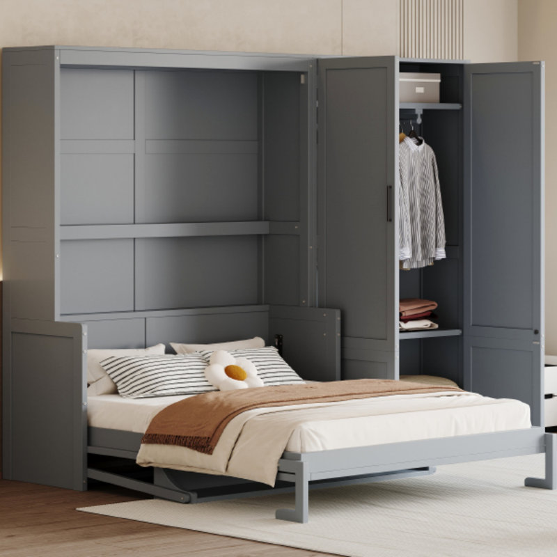 Grand lit escamotable mural, Gris