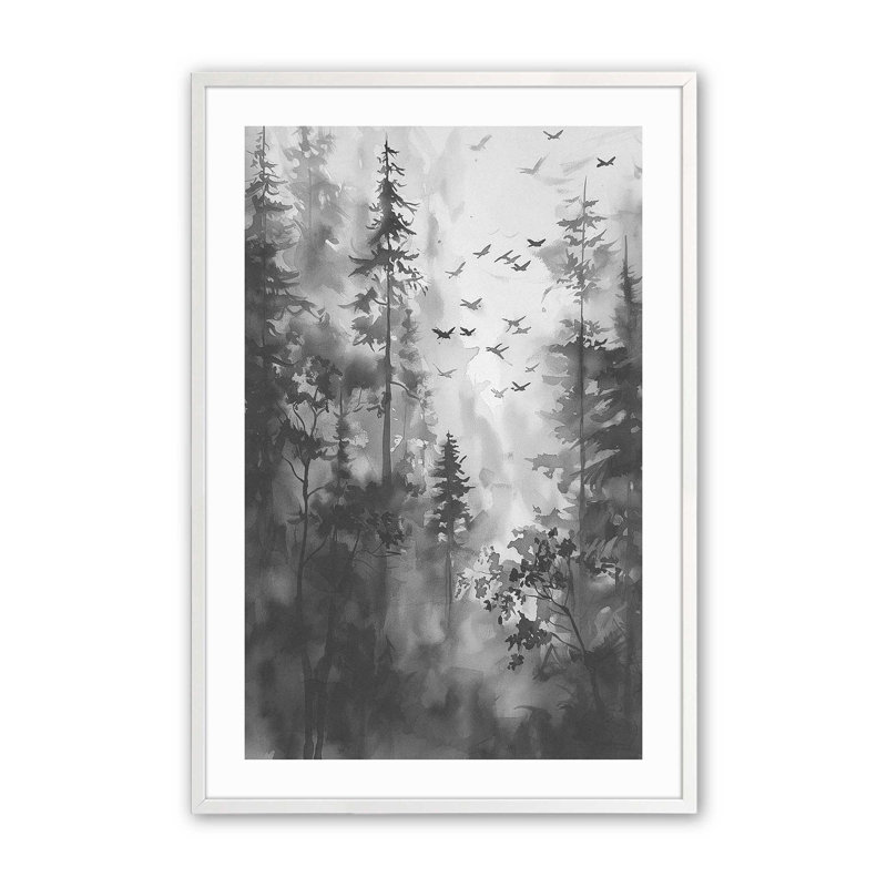 Forest Canopy Print, Opaque White Framed, 21" H x 17" W